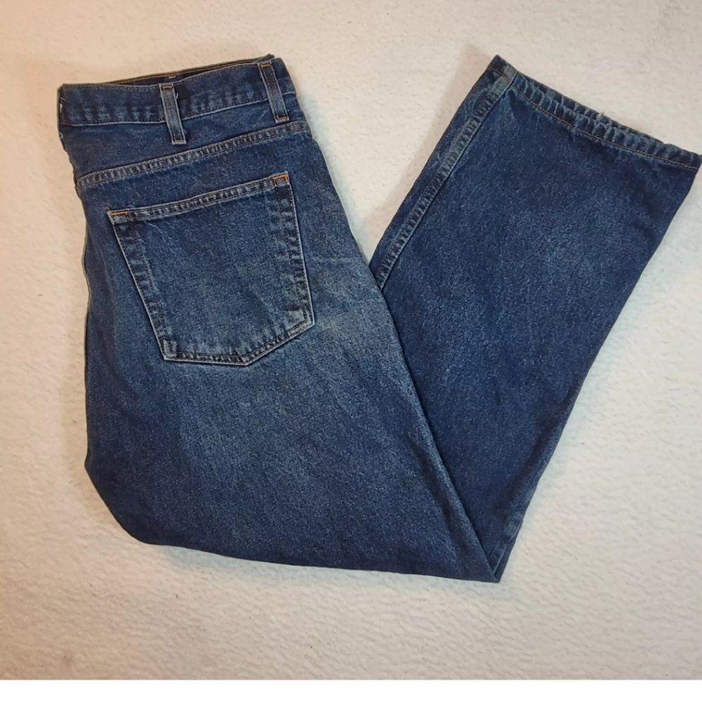 FADED GLORY MENS BLUE JEANS MID RISE 38x30 ORIGINAL FIT 100% COTTON DENIM